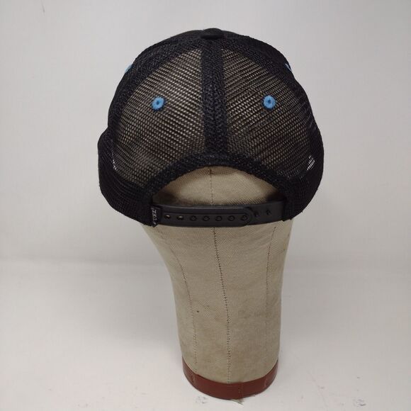 Hilton Head Island Fish Coastal Seafood Black Snapback Mesh Back Hat Cap Logo - Picture 6 of 10